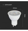 V-TAC GU10 6W Varm|Neutral|Kold Hvid LED Spot Pære - 110º Lys Spredning