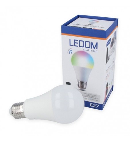 LEDOM A60 E27 10W SMART SMD LED Pære - RGB - Varm - Kold